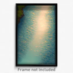 Pixel Art Poster - Light Blue Brook (8 Bit Psychedelic Trippy Video Game Print)