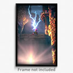 Pixel Art Poster - Thunderous Dungeon (8 Bit Psychedelic Video Game Print)
