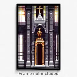 Pixel Art Poster - Bronze Chantry (8 Bit Psychedelic Trippy Video Game Print)