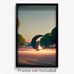 Pixel Art Poster - Round Respite (8 Bit Psychedelic Trippy Video Game Print)