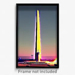 Pixel Art Poster - Long Obelisk (8 Bit Psychedelic Trippy Video Game Print)