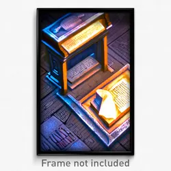 Pixel Art Poster - Noteworthy Tomb (8 Bit Psychedelic Trippy Video Game Print)
