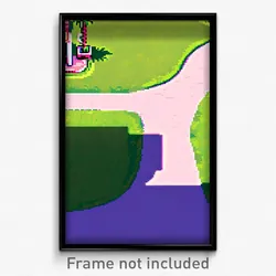 Pixel Art Poster - Little Lawn (8 Bit Psychedelic Trippy Weird Video Game Print)
