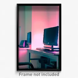 Pixel Art Poster - Flat Computer (8 Bit Psychedelic Trippy Video Game Print)