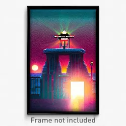 Pixel Art Poster - Superficial Province (8 Bit Psychedelic Video Game Print)