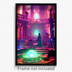 Pixel Art Poster - Enchanted Laboratory (8 Bit Psychedelic Video Game Print)