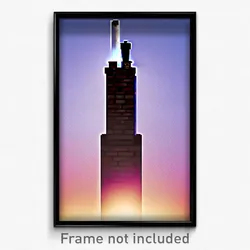 Pixel Art Poster - Unnatural Chimney (8 Bit Psychedelic Trippy Video Game Print)