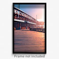 Pixel Art Poster - Gargantuan Wharf (8 Bit Psychedelic Trippy Video Game Print)