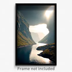 Pixel Art Poster - Underground Fjord (8 Bit Psychedelic Trippy Video Game Print)