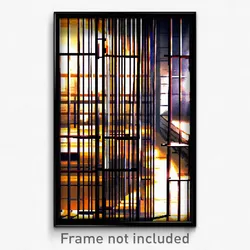 Pixel Art Poster - Impressive Jail (8 Bit Psychedelic Trippy Video Game Print)