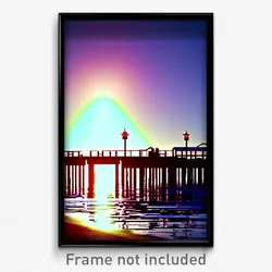 Pixel Art Poster - Droopy Pier (8 Bit Psychedelic Trippy Weird Video Game Print)