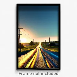 Pixel Art Poster - Rural Crossroad (8 Bit Psychedelic Trippy Video Game Print)