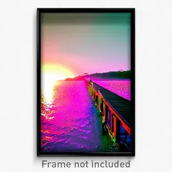 Pixel Art Poster - Vivid Jetty (8 Bit Psychedelic Trippy Weird Video Game Print)
