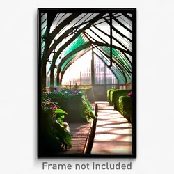 Pixel Art Poster - Warped Greenhouse (8 Bit Psychedelic Trippy Video Game Print)