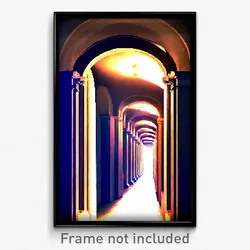 Pixel Art Poster - Basic Colonnade (8 Bit Psychedelic Trippy Video Game Print)