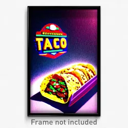 Pixel Art Poster - Tremendous Taco (8 Bit Psychedelic Trippy Video Game Print)