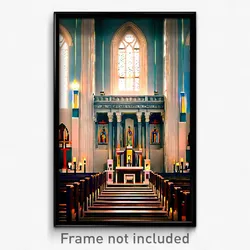 Pixel Art Poster - Graceful Synagogue (8 Bit Psychedelic Video Game Print)