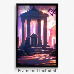 Pixel Art Poster - Pleasant Tomb (8 Bit Psychedelic Trippy Video Game Print)