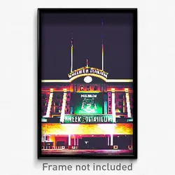 Pixel Art Poster - Meek Stadium (8 Bit Psychedelic Trippy Video Game Print)
