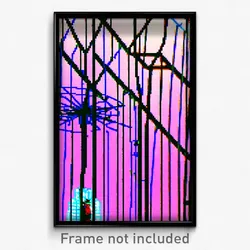 Pixel Art Poster - Complex Wire Frame Christmas (8 Bit Video Game Print)
