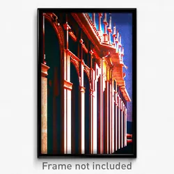 Pixel Art Poster - Electric Italian Architecture (8 Bit Video Game Print)