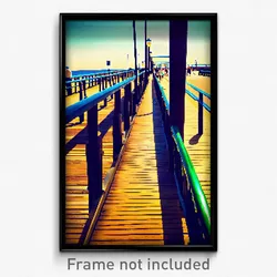 Pixel Art Poster - Gracious Boardwalk (8 Bit Psychedelic Video Game Print)