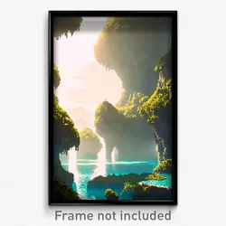 Pixel Art Poster - Cavernous Archipelago (8 Bit Psychedelic Video Game Print)