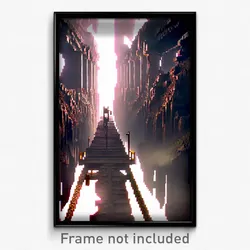Pixel Art Poster - Impressive Mine (8 Bit Psychedelic Trippy Video Game Print)