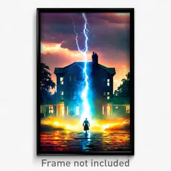 Pixel Art Poster - Thunderous Parsonage (8 Bit Psychedelic Video Game Print)