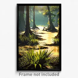 Pixel Art Poster - Big Swamp (8 Bit Psychedelic Trippy Weird Video Game Print)