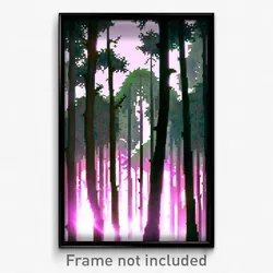 Pixel Art Poster - Agitated Woods (8 Bit Psychedelic Trippy Video Game Print)