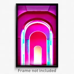 Pixel Art Poster - Pink Aquaduct (8 Bit Psychedelic Trippy Video Game Print)