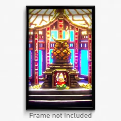 Pixel Art Poster - Nutty Shrine (8 Bit Psychedelic Trippy Video Game Print)