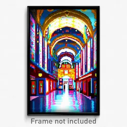 Pixel Art Poster - Artistic Bazaar (8 Bit Psychedelic Trippy Video Game Print)