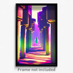 Pixel Art Poster - Quirky Henge (8 Bit Psychedelic Trippy Video Game Print)