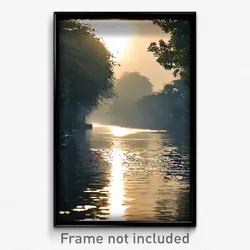 Pixel Art Poster - Shady Waterway (8 Bit Psychedelic Trippy Video Game Print)