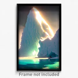 Pixel Art Poster - Wicked Iceberg (8 Bit Psychedelic Trippy Video Game Print)