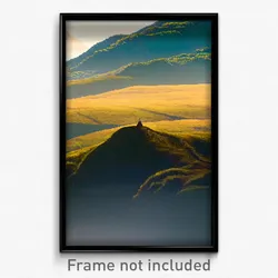 Pixel Art Poster - Gigantic Hills (8 Bit Psychedelic Trippy Video Game Print)