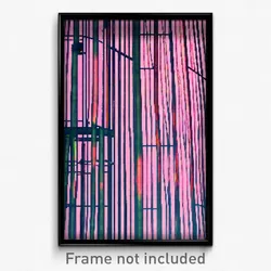 Pixel Art Poster - Digital Wire Frame Paris (8 Bit Psychedelic Video Game Print)
