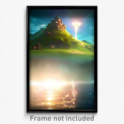 Pixel Art Poster - Shiny Shire (8 Bit Psychedelic Trippy Weird Video Game Print)