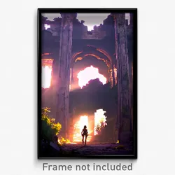 Pixel Art Poster - Hidden Ruin (8 Bit Psychedelic Trippy Weird Video Game Print)