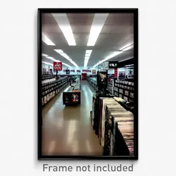 Pixel Art Poster - Spotless Vinyl Store (8 Bit Psychedelic Video Game Print)