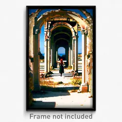 Pixel Art Poster - Lovely Ruin (8 Bit Psychedelic Trippy Weird Video Game Print)