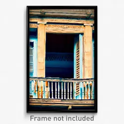 Pixel Art Poster - Old Fashioned Balcony (8 Bit Psychedelic Video Game Print)