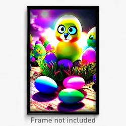 Pixel Art Poster - Incredible Easter Eggs (8 Bit Psychedelic Video Game Print)