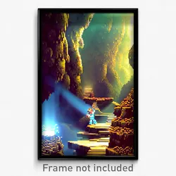 Pixel Art Poster - Nutty Cavern (8 Bit Psychedelic Trippy Video Game Print)