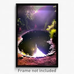 Pixel Art Poster - Cavernous Pond (8 Bit Psychedelic Trippy Video Game Print)