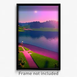 Pixel Art Poster - Well Made Lake (8 Bit Psychedelic Trippy Video Game Print)