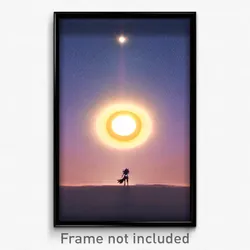 Pixel Art Poster - Enormous Sun And Moon (8 Bit Psychedelic Video Game Print)