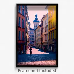 Pixel Art Poster - Neglected European City (8 Bit Psychedelic Video Game Print)